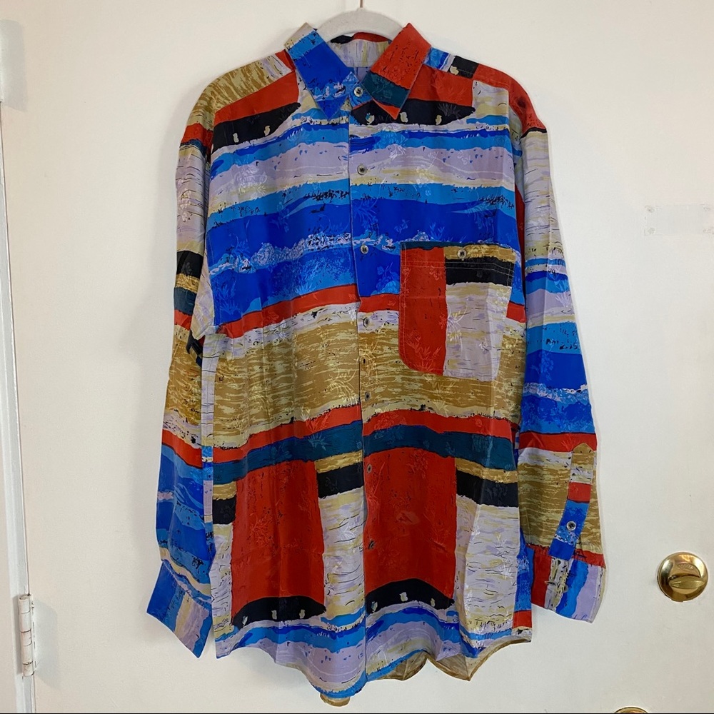 Vintage 100% Silk Button Up Shirt
